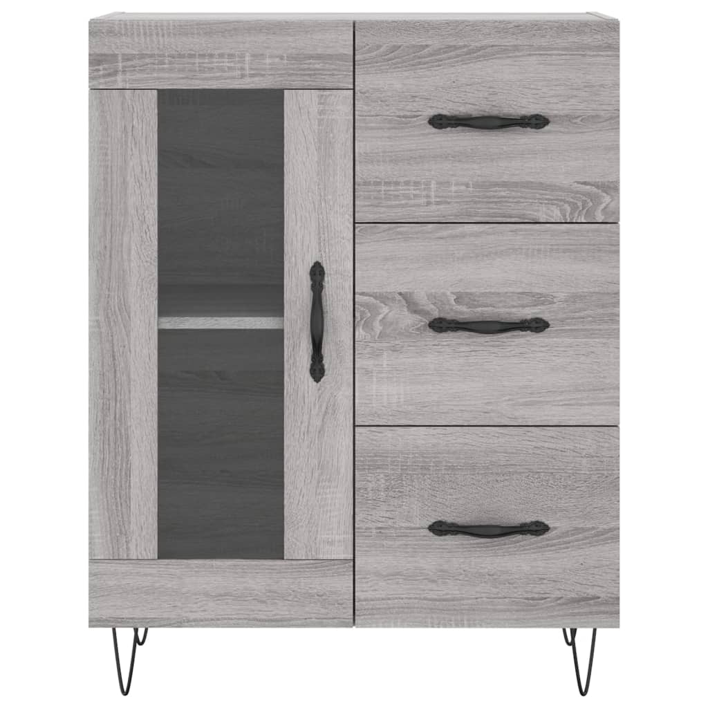Highboard Grey Sonoma 69.5x34x180 cm Engineered Wood